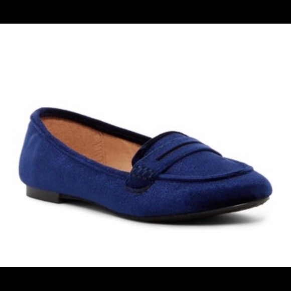 Madden Girl Blue velvet Loafers - Picture 3 of 6